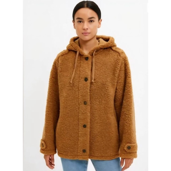Perch by Blu-Pepper Jackets & Blazers - Women's Perch by Blu-Pepper Brown Teddy Jacket 1X